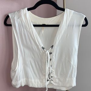 Free People lace up crop top